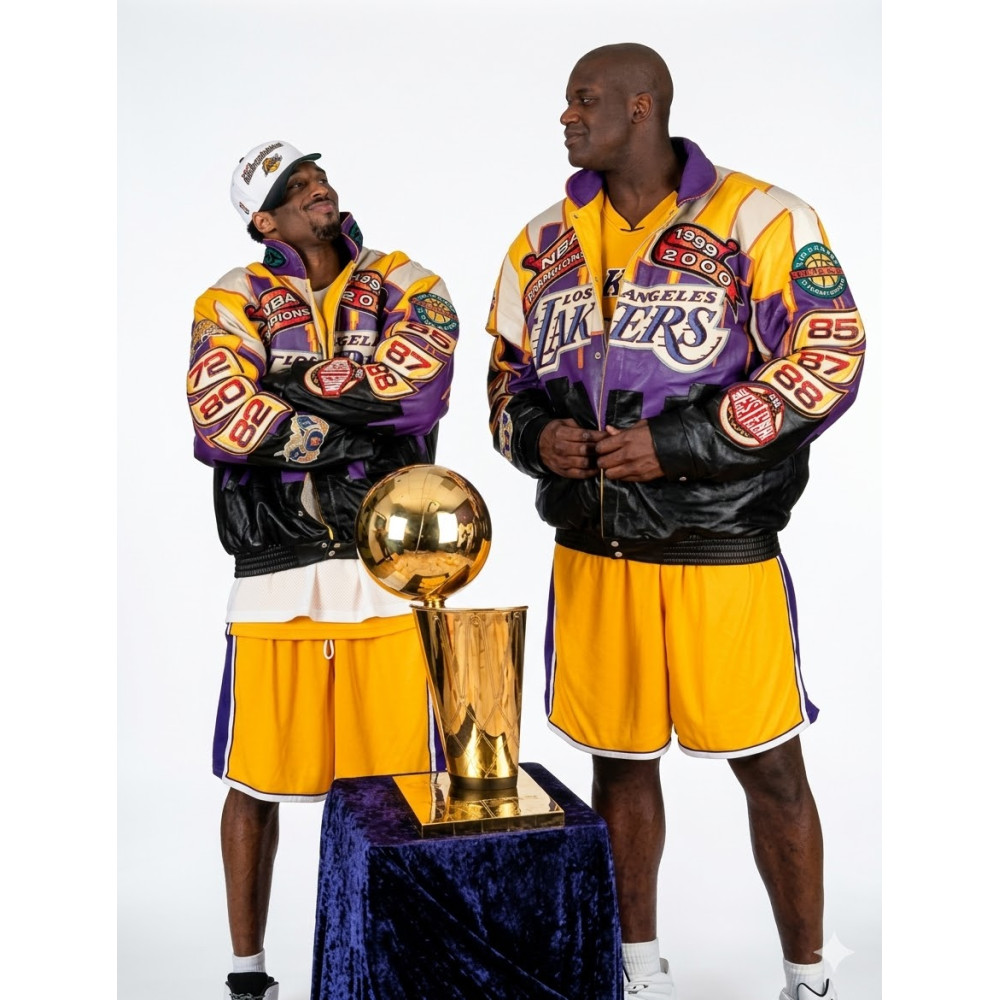 Shaquille O'Neal Los Angeles Lakers Championship Leather Jacket